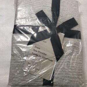 (2) West Elm Silky Tencel Cotton Matelasse Euro Pillow Sham Frost Gray New